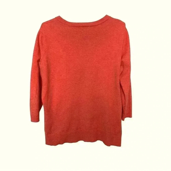 Denver Hayes soft, cotton/nylon  button down sweater, 3/4 sleeves, coral - Picture 2 of 6